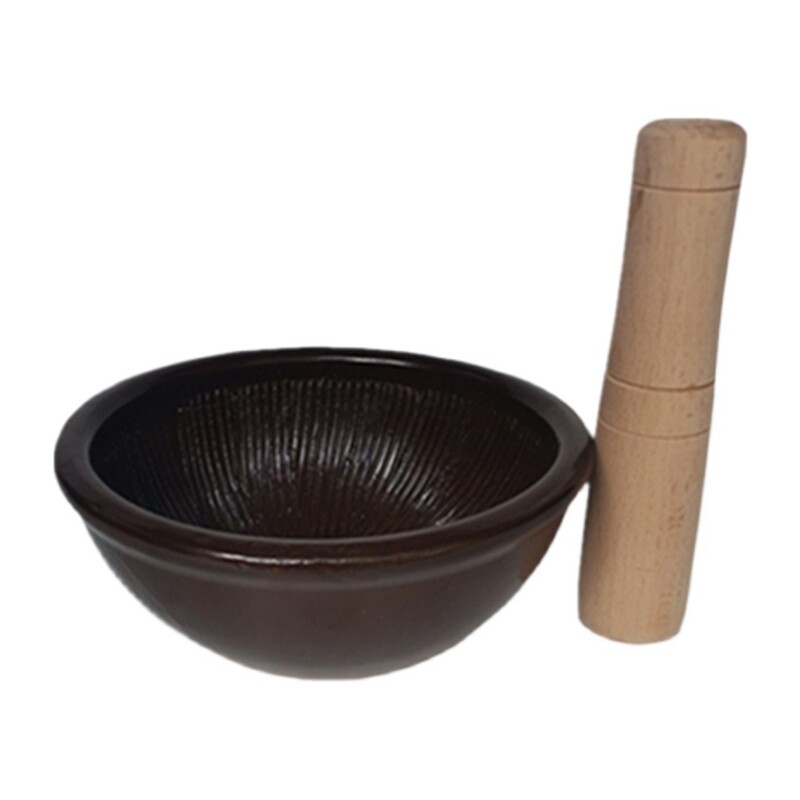 包邮土擂鉢湘菜擂辣椒皮蛋鉢擂饭擂茶碗抖鉢捣姜蒜花生研磨送木杵