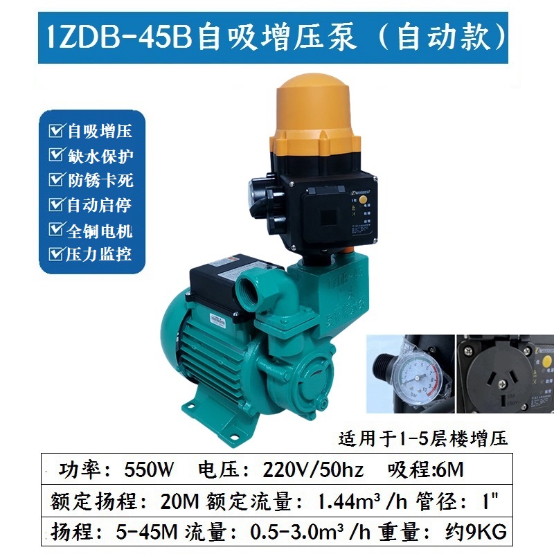 爆品广东清水泵家用自吸泵高扬程220V自来水管道自动增压泵抽水品