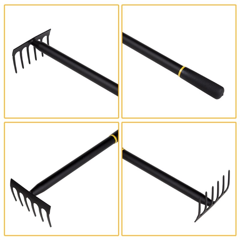 Durable Comfortable Grip Manganese Steel 6 Tines Garden R