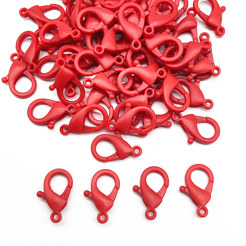 10pcs 25*15mm Candy Colors Plastic Lobster Clasps Hooks Key