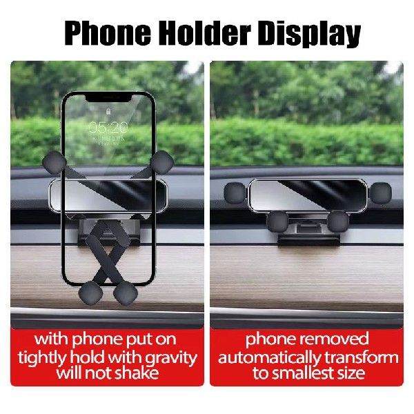 Noiseless Gravity Car Phone Holder Mobile Cellphone Stand fo