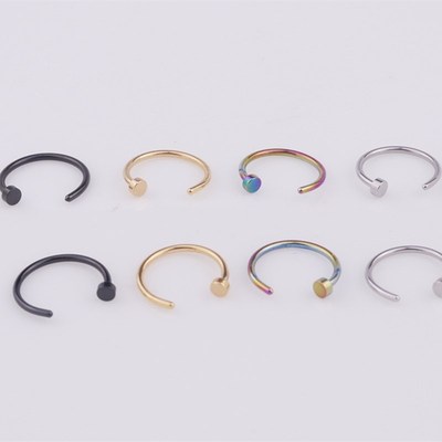 1pc 6/8/10mm Punk Surgical Steel Fake Nose Ring False Lip Ea