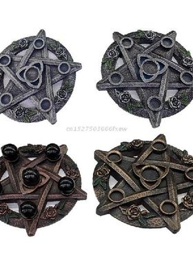 Resin Pentagonal Candle Holder Altar Divination Cup Holder