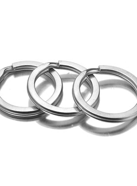 Aiovlo 20pcs/lot Stainless Steel Make Keychain Key Ring Flat