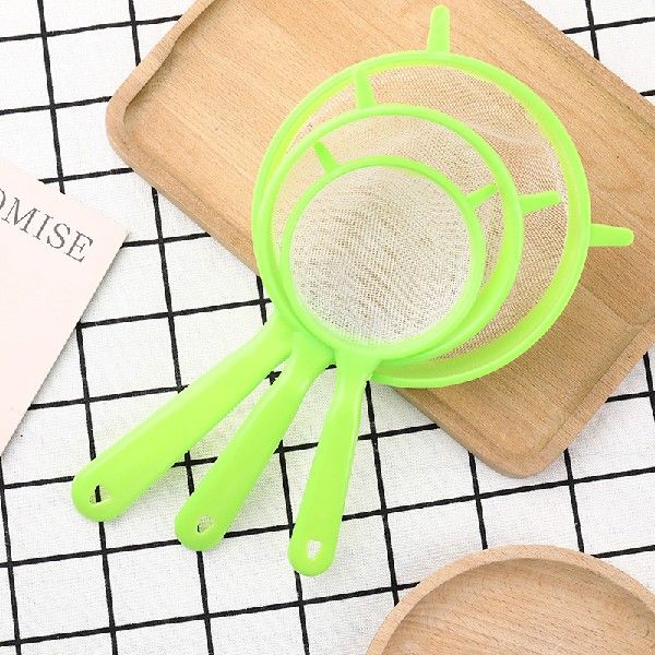 Pc Fine Mesh Scoop Strainer Colander Plastic Flour Sieve