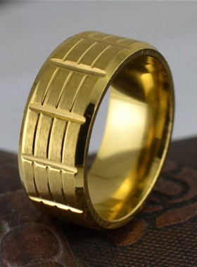 欧美个性情侣素圈戒指三色钛钢指环外贸爆款首饰品可刻字STR282