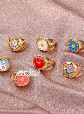 Hot selling ring finger simple flower rings fashion jewelry