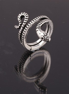 欧美风格复古合金电镀蛇形戒指男女开口可调节戒指首饰配饰