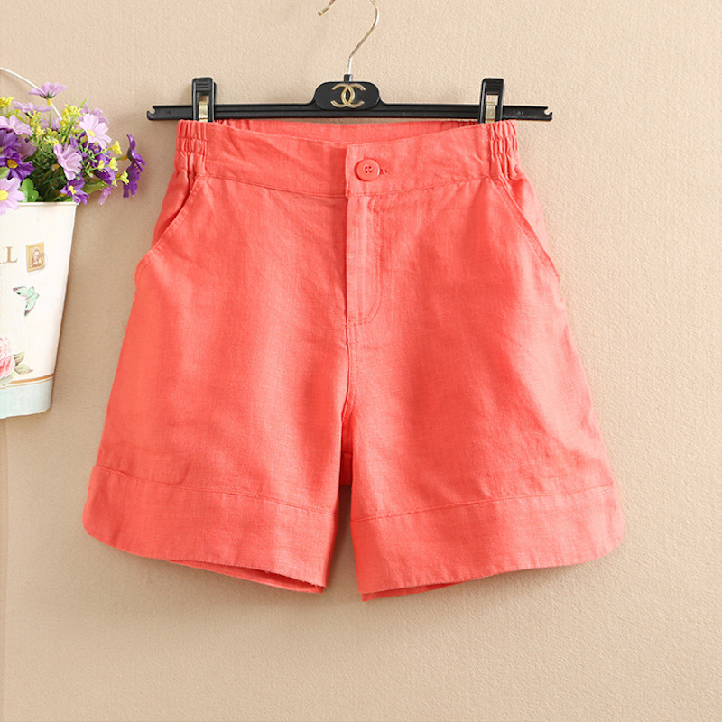 Women Summer Fashion Korea Style Solid Color Wide Leg High Q