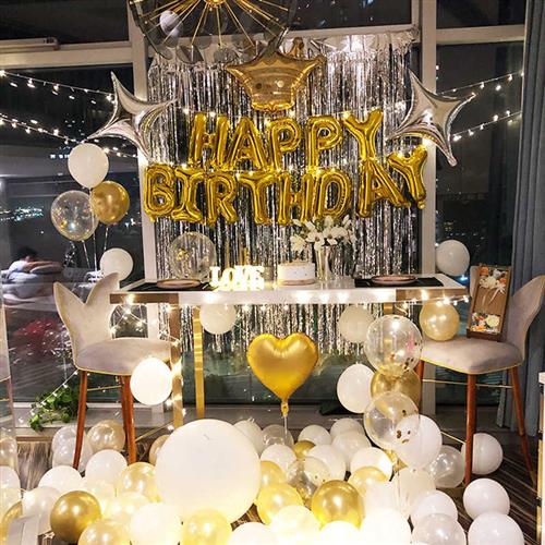 生日快乐气球装饰18岁16岁女孩订婚派对场景布置趴体主题背景墙