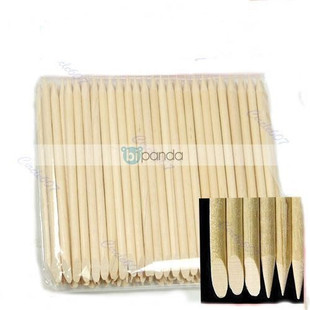 F85 100X Nail Art Orange Wood Stick Cuticle Pusher Remover