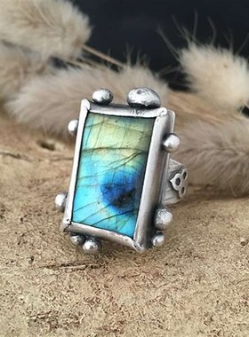 Hecheng Vintage Shell Rings Ladies Jewelry Fashion Gem Rings