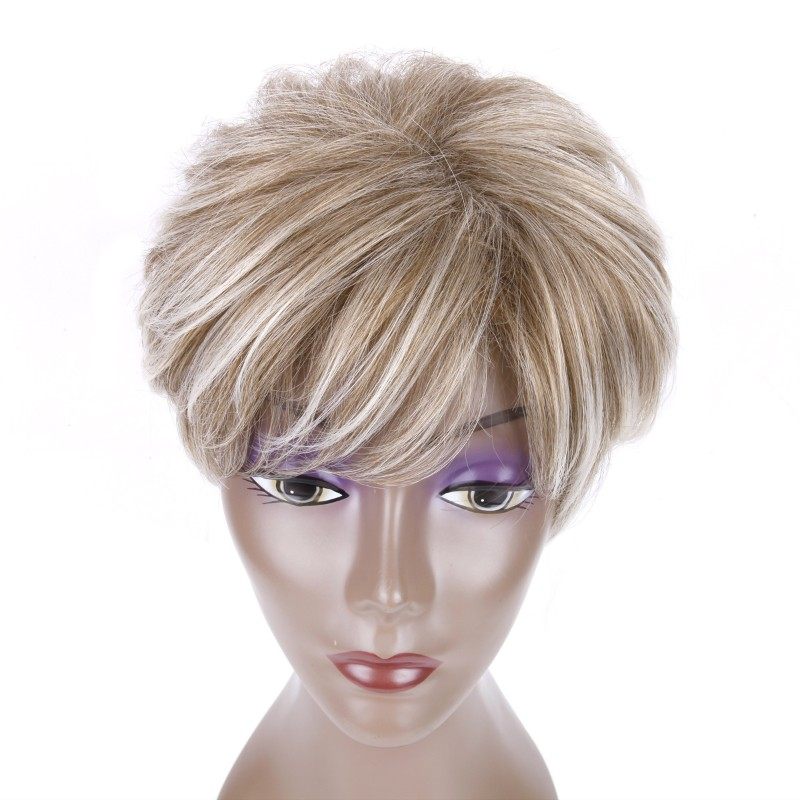 Blonde Straight Wigs Lace Front Human Hair Remy synthetic