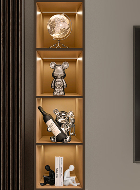 轻奢风暴力熊酒柜装饰品摆件套装高档客厅电视柜红酒架家居工艺品