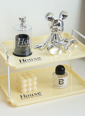 奶油风入户进门玄关置物架收纳托盘摆件轻奢客厅家居餐边柜装饰品