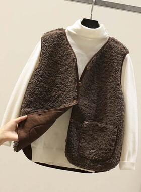 Autumn Fleece Women Vest Waistcoat Winter White Vest Sleevel