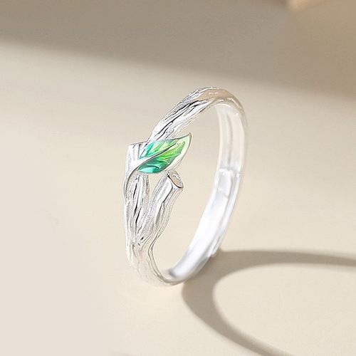 Simple Leaves Couple Ring For Women Men Rose Astronauts Ring