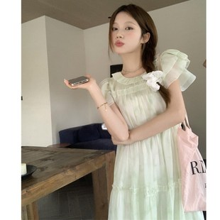 气质显瘦甜美多巴胺小飞袖 大码 胖mm法式 女装 连衣裙仙女裙 2024夏季