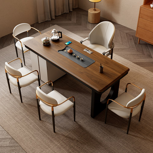 新中式实木茶桌椅组合办公室茶台