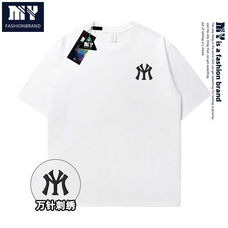 潮牌街头风小众印花男女同款纯棉半袖T恤简约套头休闲款上衣 - 淘宝联盟商品