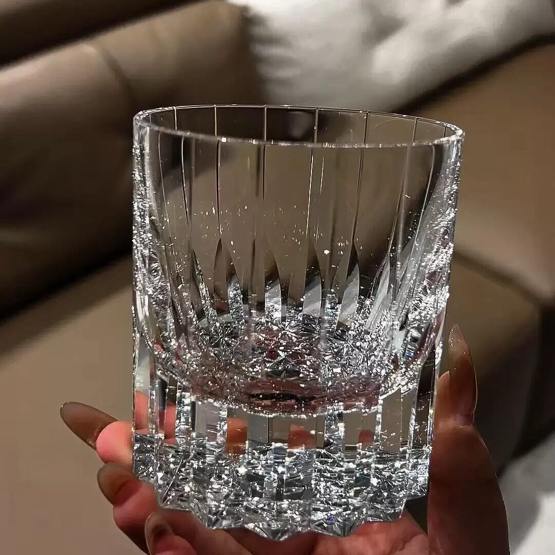 星芒酒杯设计感小众江户切子K9无铅玻璃杯酒吧鸡尾酒杯威士忌酒杯图片