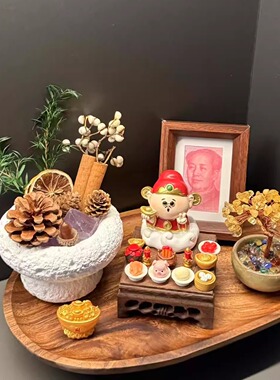 财神玄关摆件00后新中式可爱欢喜神仙招财套装家用高颜值新年装饰
