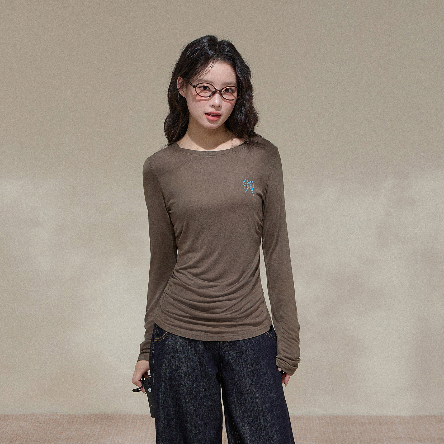 NCXK-后背星星印花修身长袖T恤堆叠显瘦早秋薄款罩衫CX25129