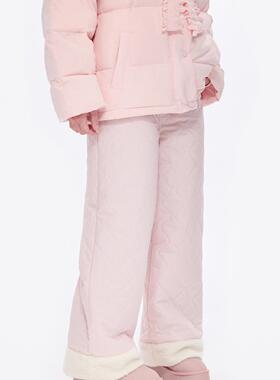 NCXK-冬季保暖葫芦格加厚棉裤阔腿休闲百搭防风防寒长裤KZ321