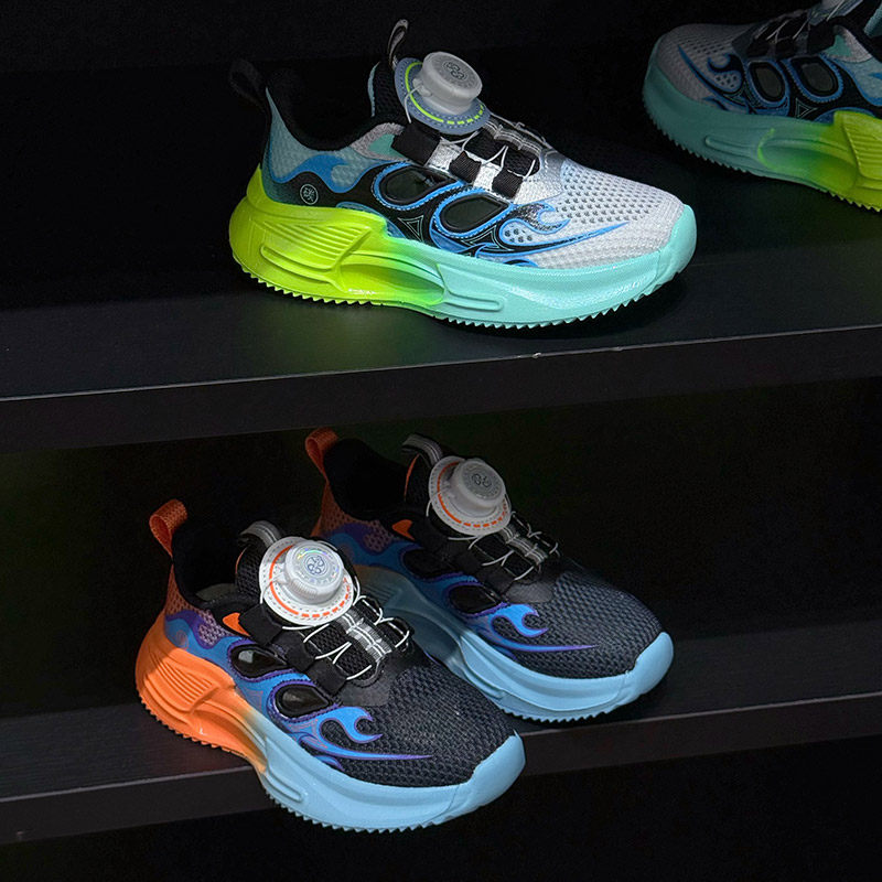 超轻男童旋转扣网面运动鞋 炫酷渐变透气登山鞋 学生跑步鞋BD6299