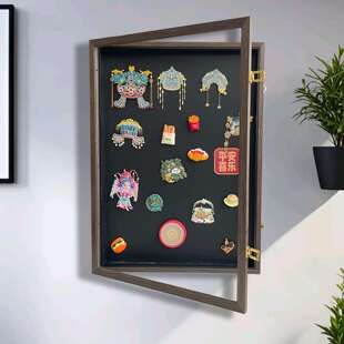 磁吸相片框冰箱贴展示板装裱收纳板电表箱遮挡板实木相框带防尘