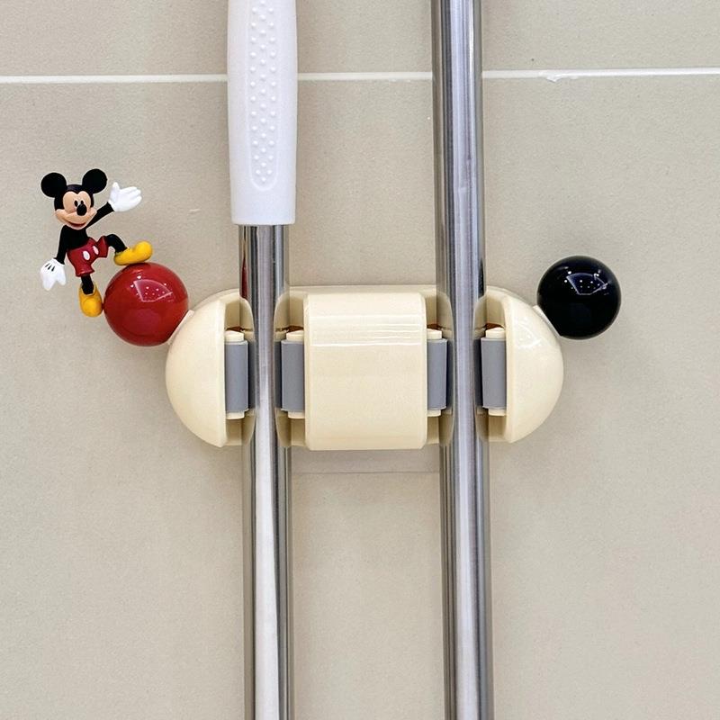 拖把壁挂夹扫把拖布夹强力可爱卡通挂架浴室拖把挂钩卫生间免打孔