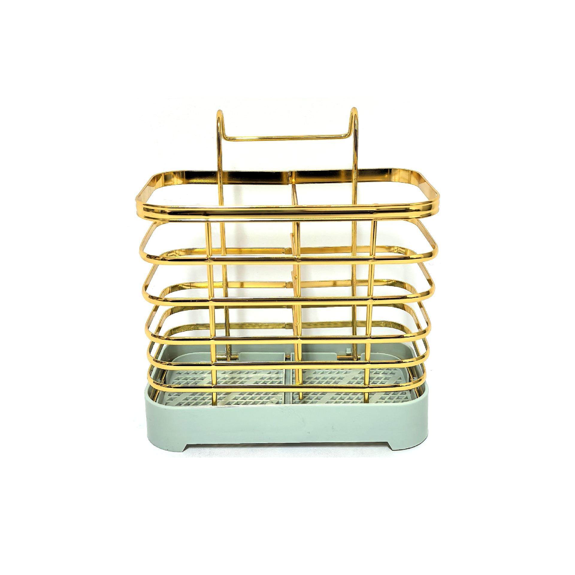 K018金色筷笼挂墙式筷子筒收纳盒厨房用品餐具置物架筷子笼家用