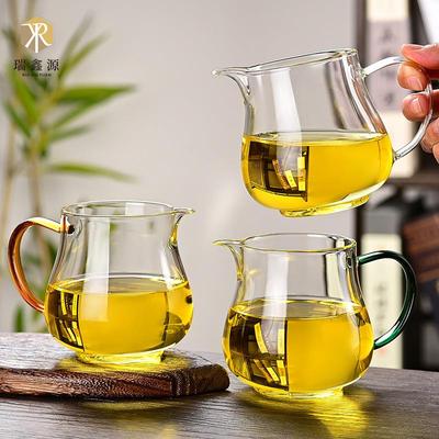 高硼硅玻璃公道杯带把手 分茶器 加厚耐热功夫茶具家用公杯