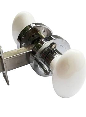 陶瓷锁白色瓷质室内无钥匙卫浴椭圆陶瓷门把手锁white door knob