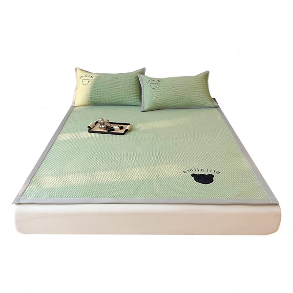 夏季冰丝豆豆凉席单件夏天空调席三件套纯色单人夏凉床垫软垫家用