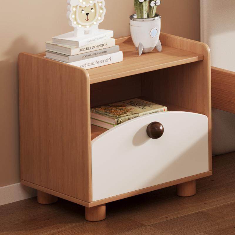 现代简约创意儿童卧室轻奢床头储物柜高端可定制全实木皮革柜