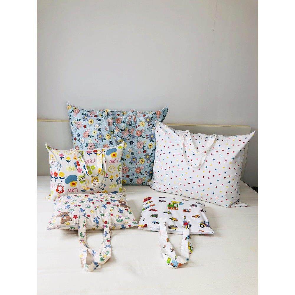 双层纯棉布艺收纳袋装被子衣服防尘包打包袋整理袋卡通妈咪手提包,收纳整理,被子防尘袋,淘宝优惠券,粉丝福利购,淘宝优惠卷