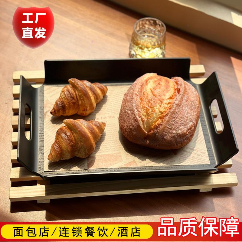 塑料托盘长方形木质茶盘餐厅大餐盘烘培蛋糕店放面包盘子防滑商用
