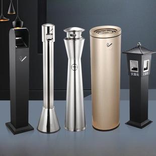 商场立式烟蒂柱不锈钢灭烟桶户外吸烟区烟灰缸室外落地灭烟垃圾桶