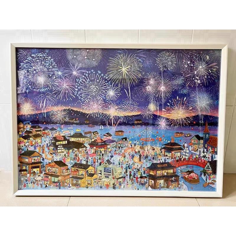 拼图框2000片花火夜游96*68cm实木专用拼图框