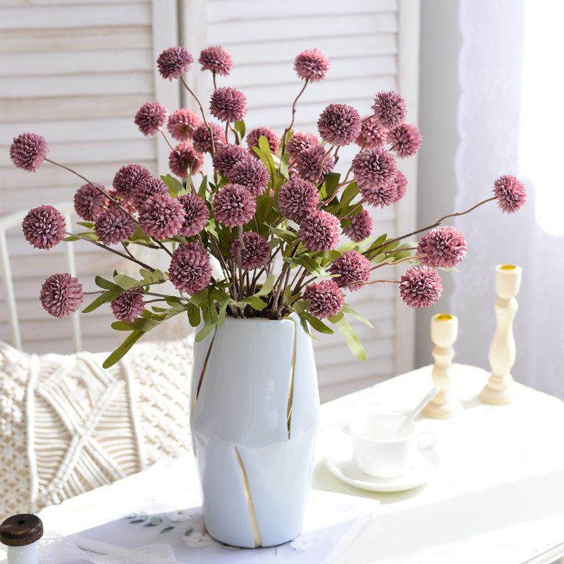 秋色蒲公英彷真花束假花绢花家居装饰绣球客厅餐桌样板间摆件花瓶,家居饰品,仿真花/假花,淘宝优惠券,粉丝福利购,淘宝优惠卷