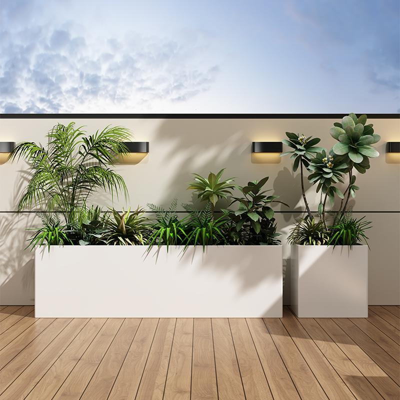 不锈钢花箱户外组合花池市政定制树箱长方形花槽成品花架铁艺花坛