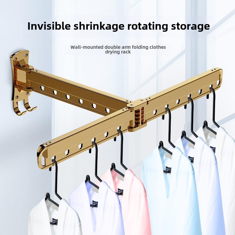 折叠晾衣架外伸壁挂式阳台伸缩可晒被子神器家用隐形窗台小晾衣杆