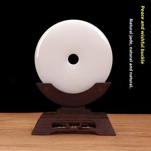 玉璧天然玉石平安扣摆件客厅玄关办公家居装饰品乔迁新居礼品定制