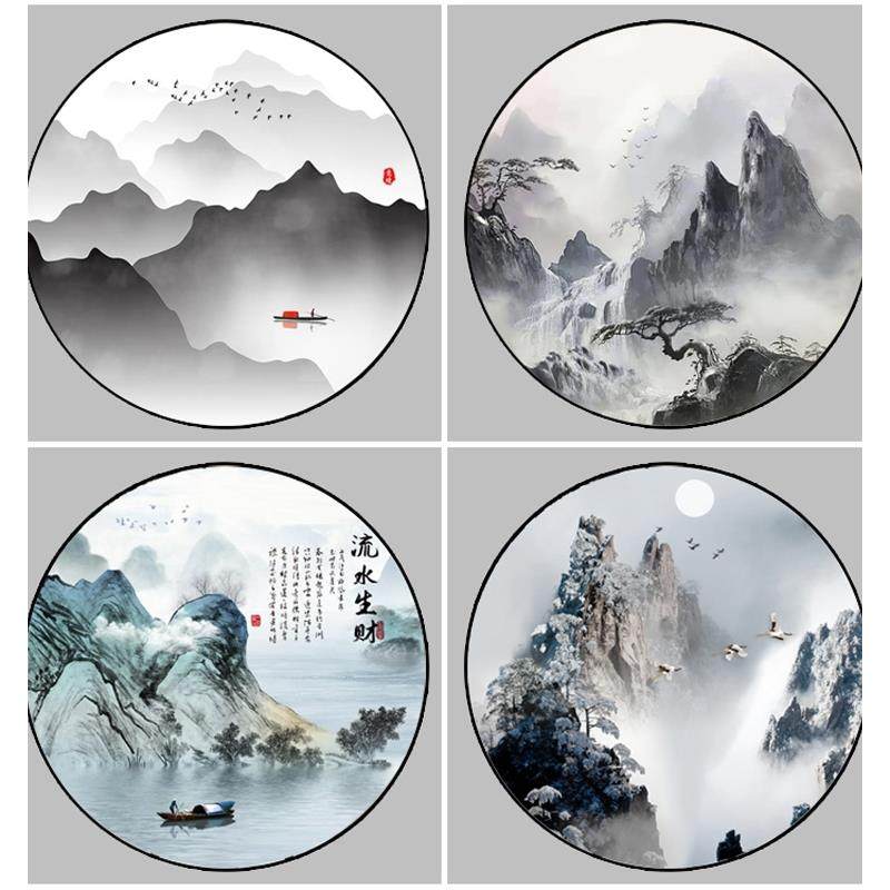 艺术玻璃定制入户玄关客厅屏风隔断钢化磨砂透光彩绘餐桌圆形弧形