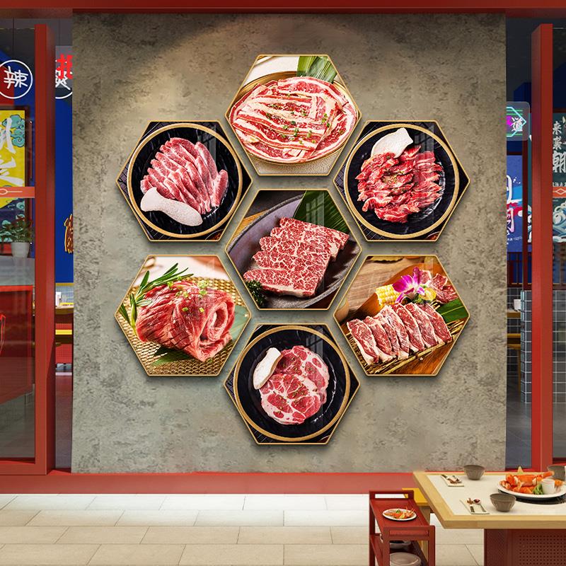 韩国烤肉店墙面装饰韩式烧烤挂画日式烧鸟装饰画餐馆饭店背景墙贴图片