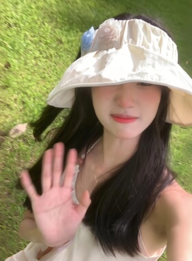 贝壳防晒帽褶皱大帽檐遮阳帽