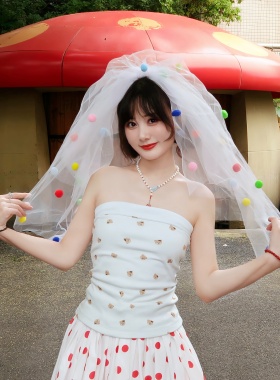 多巴胺头纱生日派对婚礼拍照出片