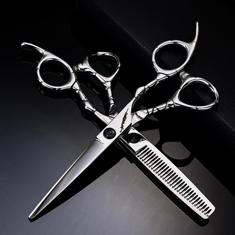 日本440C美发剪刀理发师专业平牙无痕鹿齿鱼骨洞洞柳叶胖胖翘剪刀