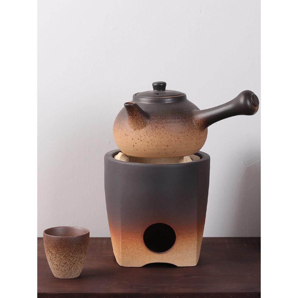 围炉煮茶烤奶原矿土陶壶横把侧把提梁壶煮水煮茶泡茶电陶炉炭炉用